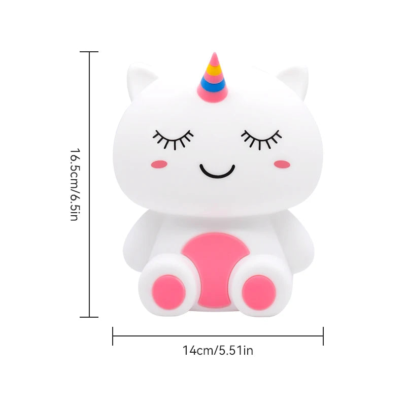 Unicorn Night Light, Rechargeable Bedside Lamp, Touch-Control Dimming, Timer Function, Ideal for Home Decor, Perfect Gift Choice