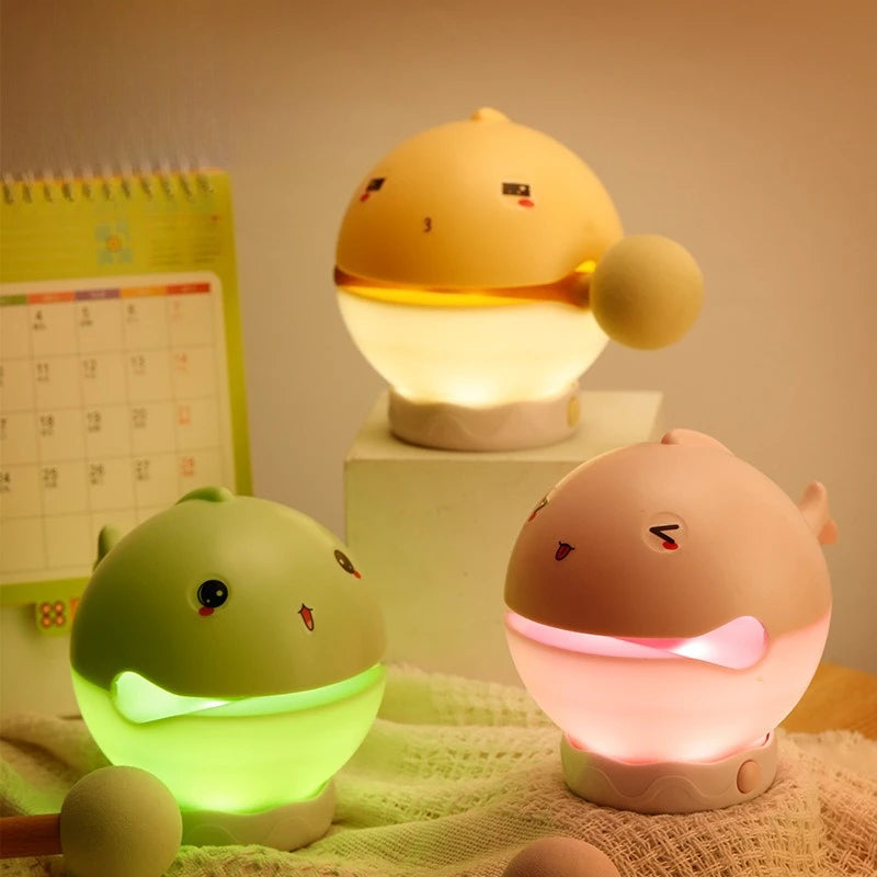 Wooden Fish Night Light Beating Fish Prayer Light Room Atmosphere Light Merit Whale Pat Night Light
