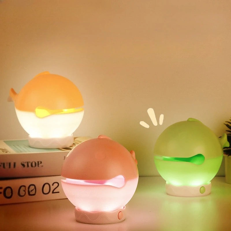 Wooden Fish Night Light Beating Fish Prayer Light Room Atmosphere Light Merit Whale Pat Night Light